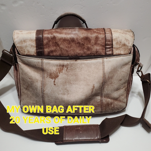 Samsonite Brown Leather Laptop Messenger Bag 16x12x3" Shoulder Strap - Picture 13 of 13